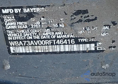 2024 BMW 430I Gran Coupe xDrive из США, поврежденный, VIN WBA73AV00RFT46416